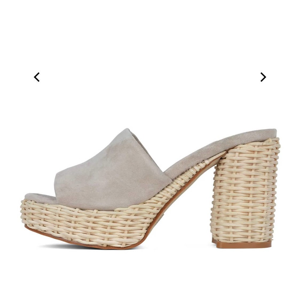 Jeffrey Campbell Womens Magda Platform Rattan Sandal Sz 6.5